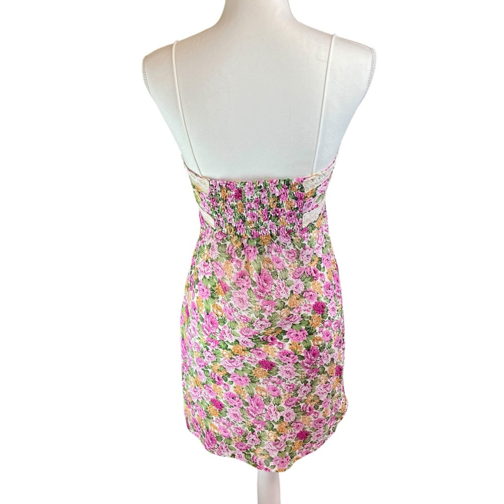 PRINCESS POLLY Pink Floral Emilee Babydoll Slip Dress 6 Camisole Mini Milkmaid - Picture 3 of 15